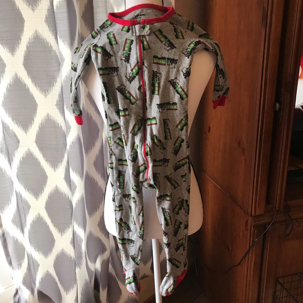 Leveret Trains Footie Pajamas